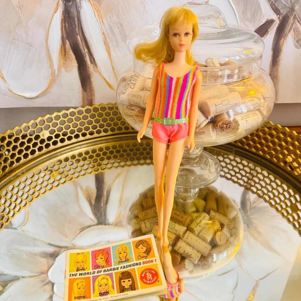 Vintage 1966 Barbie TNT Twist and Turn Francie Doll Original Swimsuit #1170